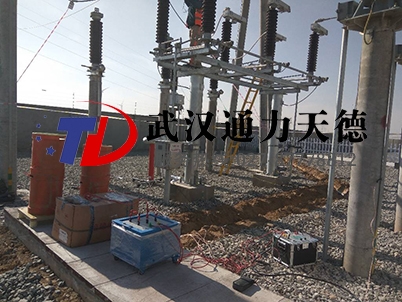 寧夏吳忠35KV風電廠母線交流耐壓試驗現場