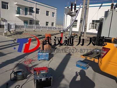 寧夏吳忠太陽山風電廠變頻串聯諧振試驗現場